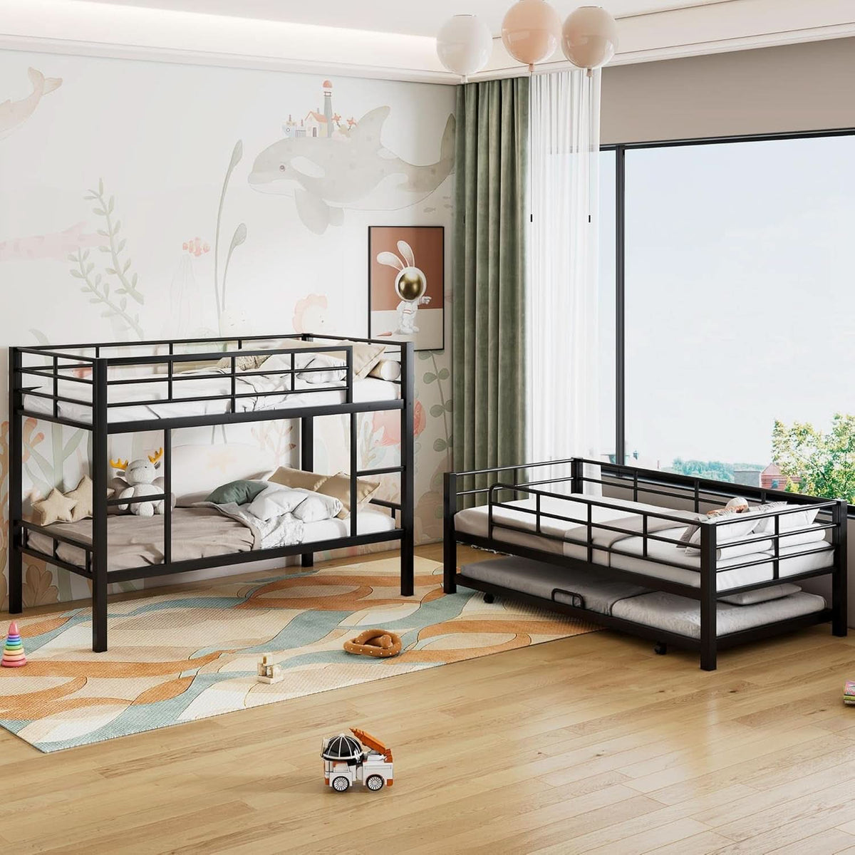Triple Bunk Bed Twin Size With Trundle For Kids Room
