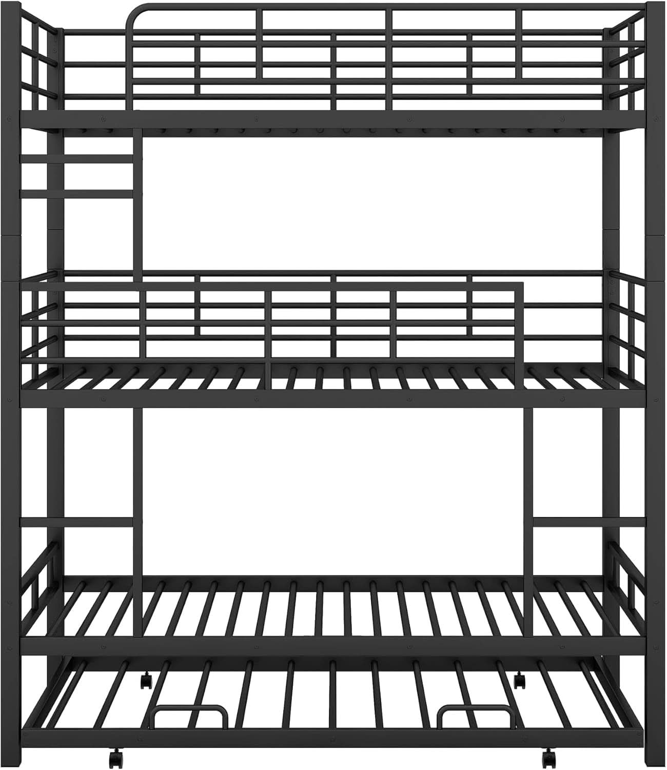 Triple Bunk Bed Twin Size With Trundle For Kids Room