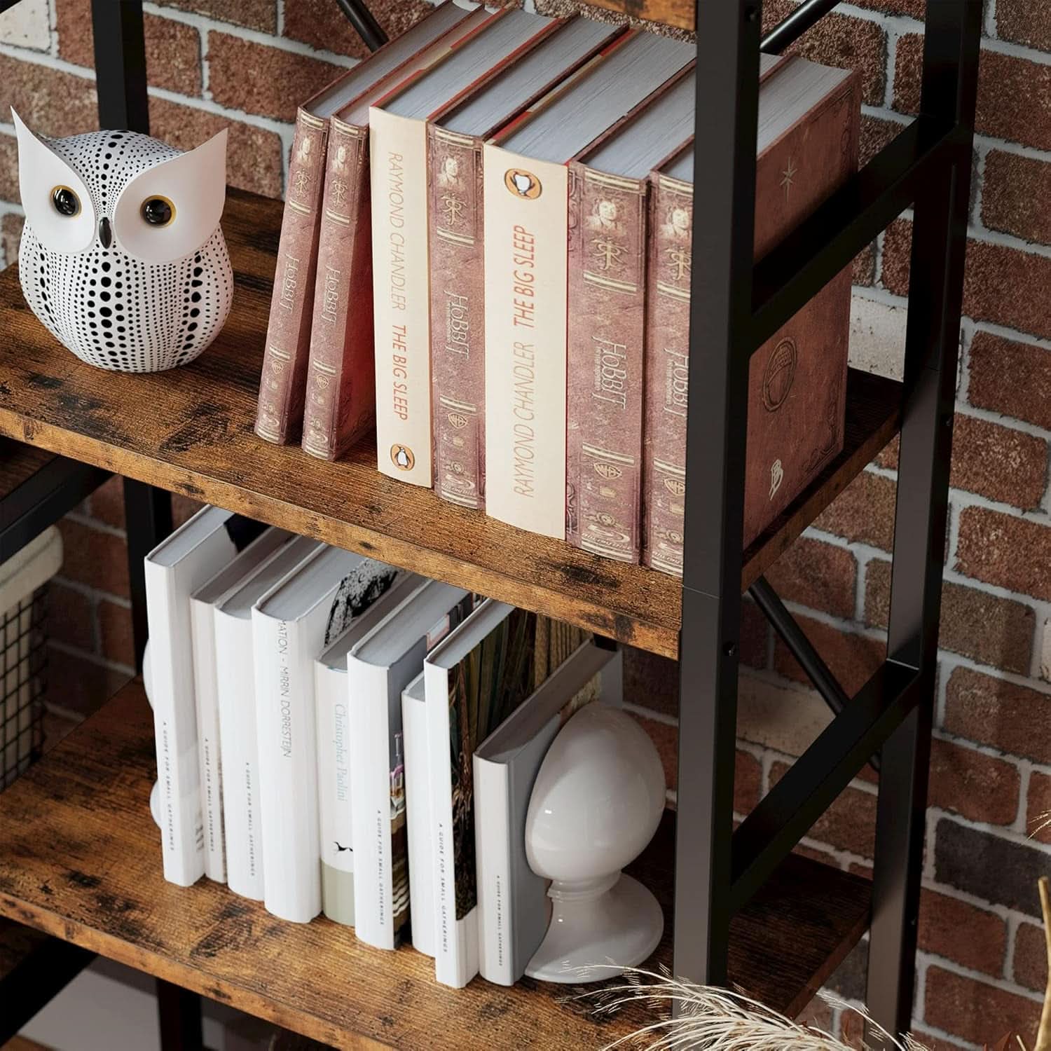 Triple Wide 5 Tier Industrial Bookshelf Matte Black