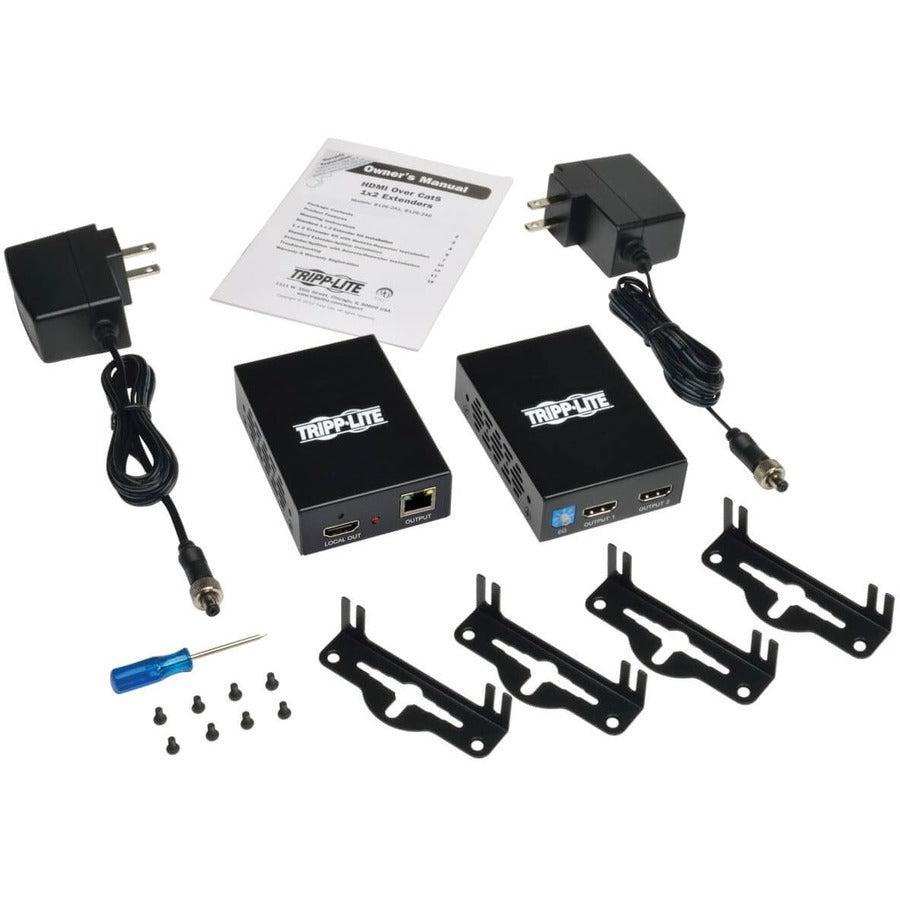 Tripp Lite 1 X 2 Hdmi Over Cat5 / Cat6 Extender Kit, Box-Style Transmitter And Receiver, 1080P @ 60 Hz, Up To 60.96 M (200-Ft.)