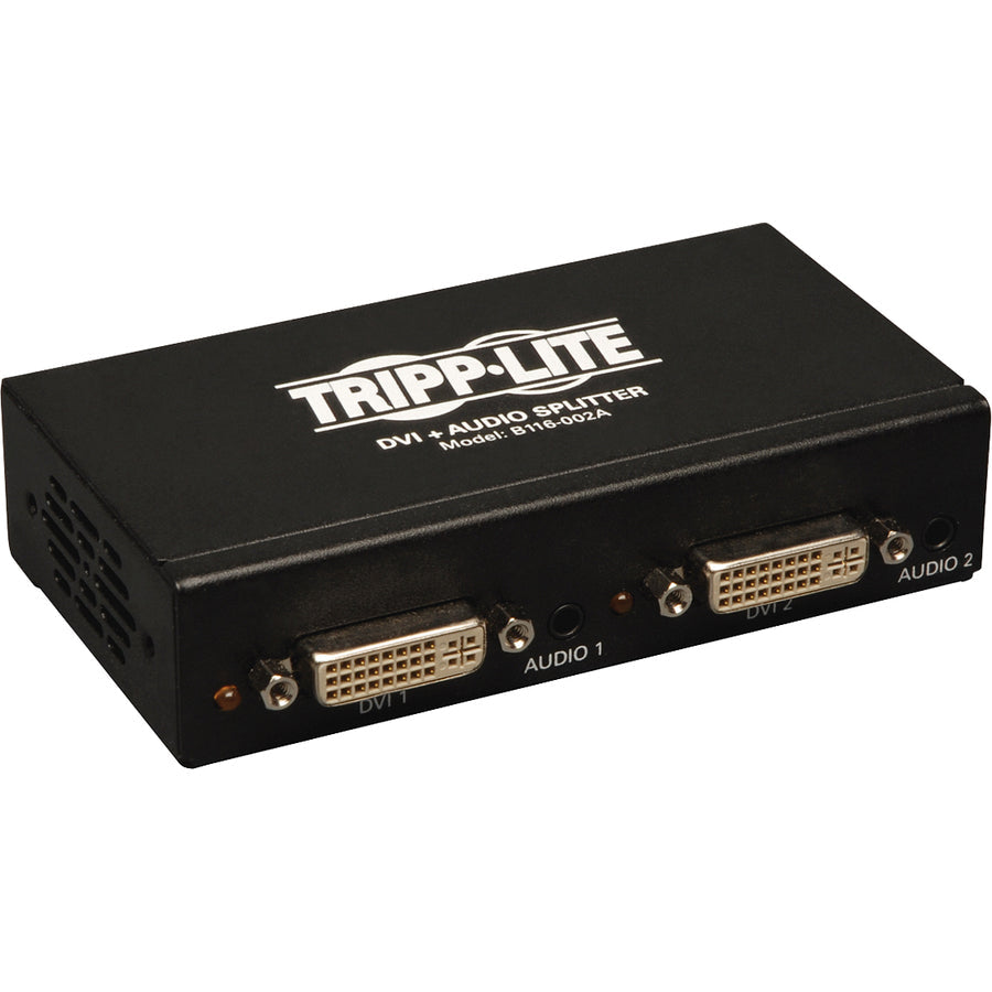 Tripp Lite 2-Port Dvi Splitter With Audio And Signal Booster, Single-Link 1920X1200 At 60Hz/1080P (Dvi F/2Xf)