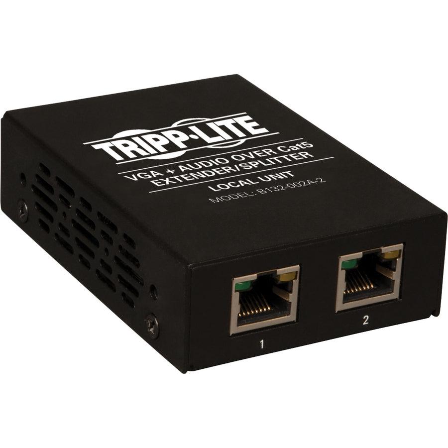 Tripp Lite 2-Port Vga With Audio Over Cat5/Cat6 Extender Splitter, Box-Style Transmitter With Edid, 1920X1440 At 60Hz, Up To 305 M (1,000-Ft.)