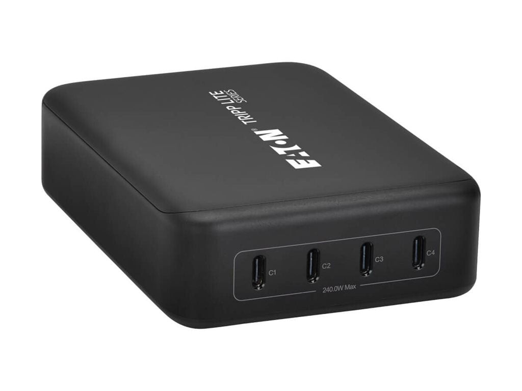 Tripp Lite 240W 4-Port USB-C GaN Charger for Laptops – Fast PD Charging
