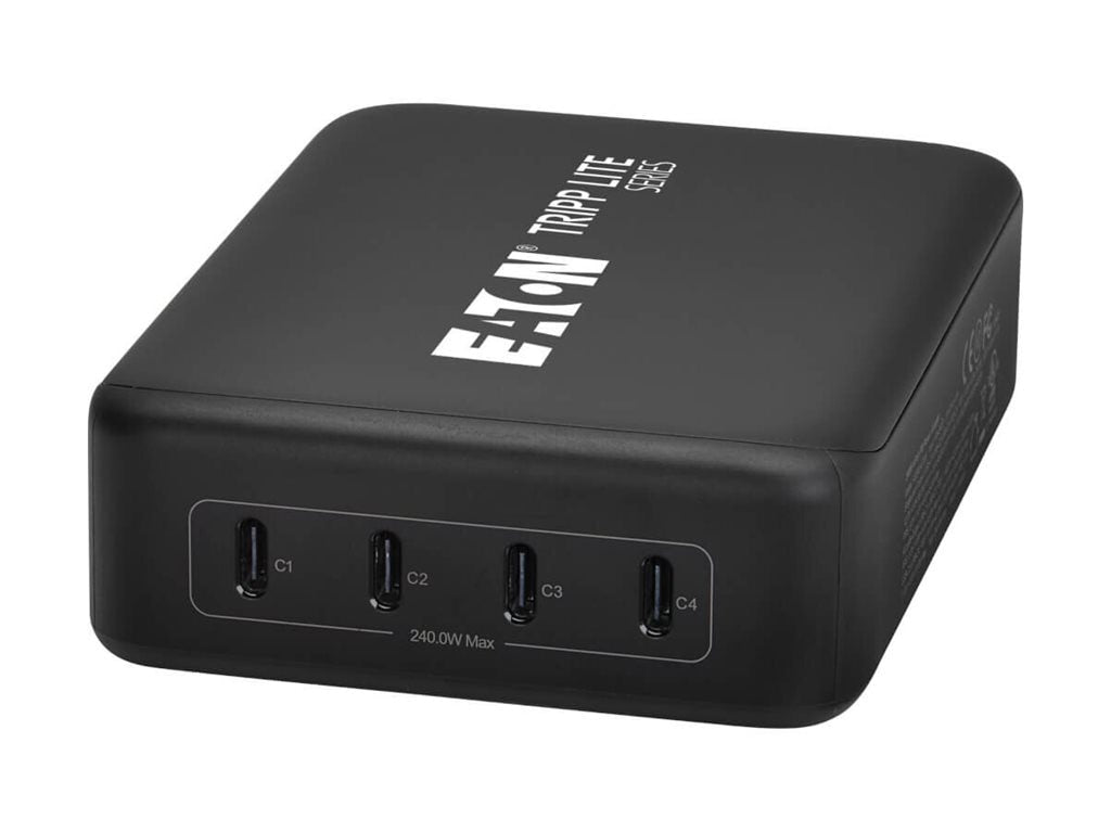 Tripp Lite 240W 4-Port USB-C GaN Charger for Laptops – Fast PD Charging
