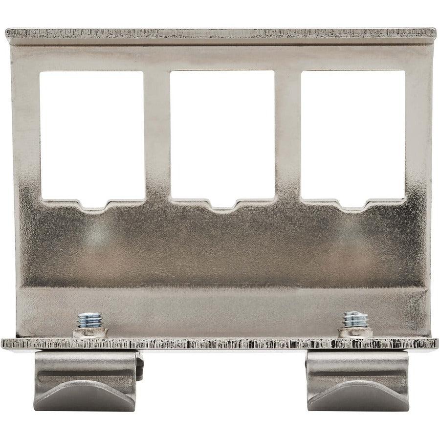 Tripp Lite 3-Port Metal DIN-Rail Mounting Module for Snap-In Keystone Jacks and Couplers, Silver, TAA