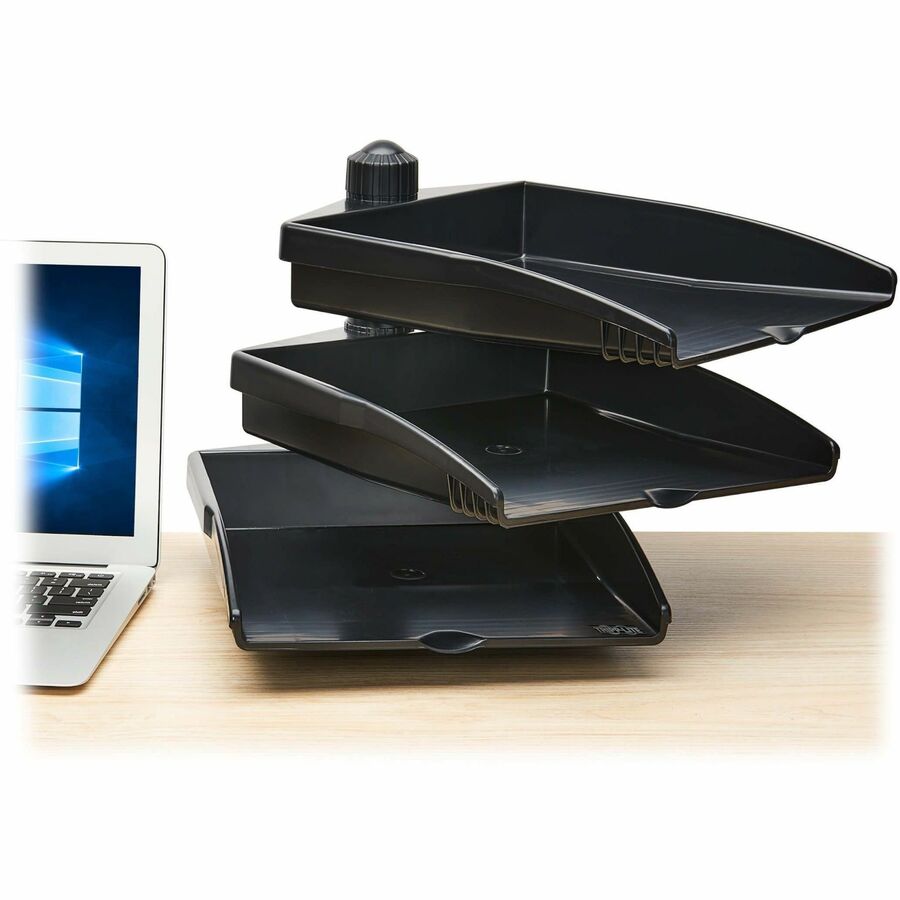 Tripp Lite 3-Tray Document Holder with Desktop Clamp Swivel - TAA - 15.6 x 12.2 x 10.5 x -