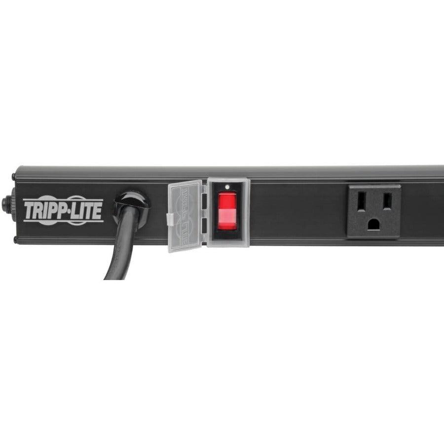 Tripp Lite 4-Outlet Power Strip, Right-Angle Nema 5-15R - 15A, 120V, 6 Ft. Cord, Right-Angle 5-15P Plug, 24 In.