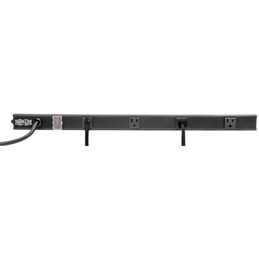 Tripp Lite 4-Outlet Power Strip, Right-Angle Nema 5-15R - 15A, 120V, 6 Ft. Cord, Right-Angle 5-15P Plug, 24 In.