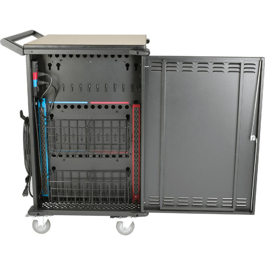 Tripp Lite 45-Device Ac Mobile Charging Cart – Laptops And Chromebooks, 120V, Nema 5-15P, 10 Ft. Cord, Black