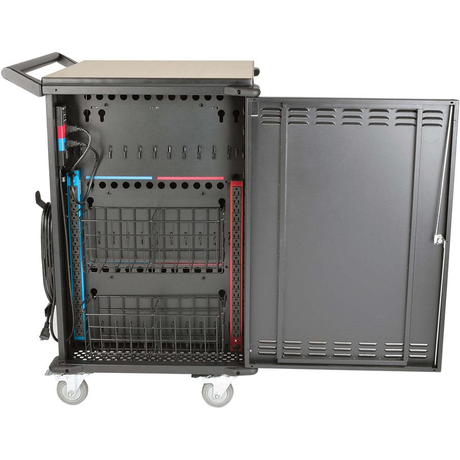 Tripp Lite 48-Device Ac Mobile Charging Cart – Laptops And Chromebooks, 120V, Nema 5-15P, 10 Ft. Cord, Black