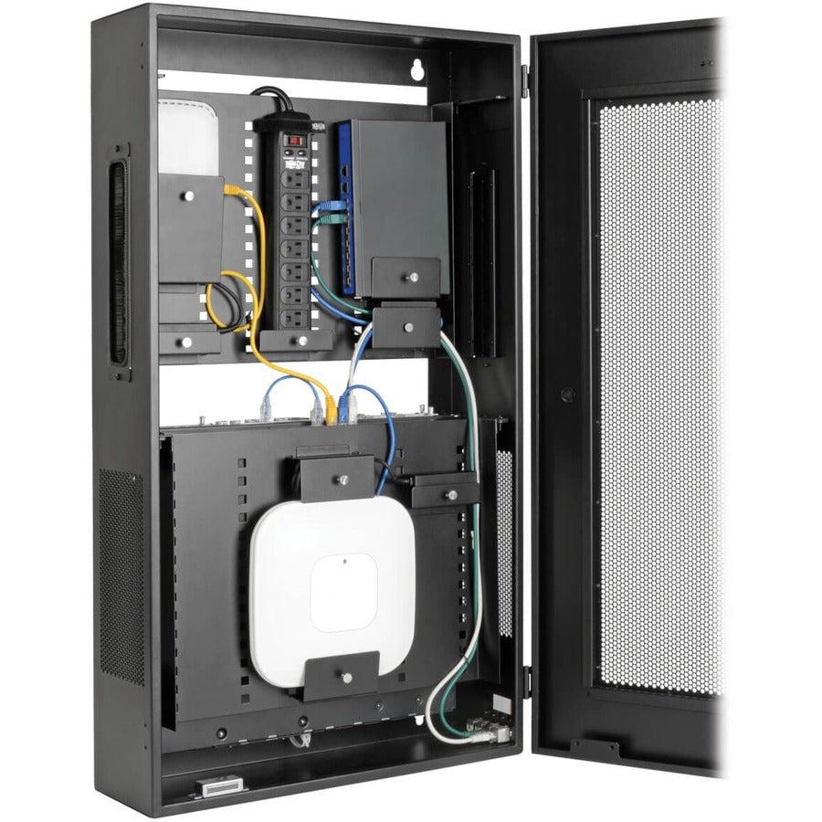 Tripp Lite 5U Low-Profile Vertical Wall Mount Structured Wiring Enclosure, Switch-Depth, Adjustable Equipment Brackets