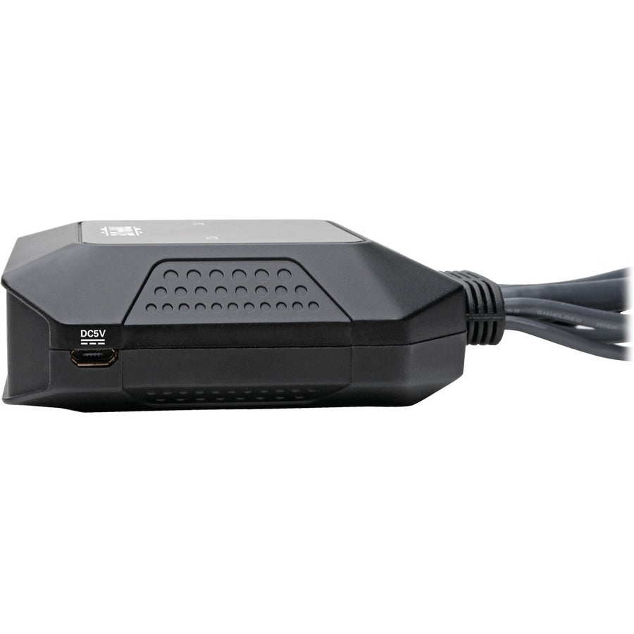 Tripp Lite B032-Dpua2 2-Port Displayport 1.1/Usb Kvm Switch With Audio/Video, Built-In Cables, Usb Peripheral Sharing