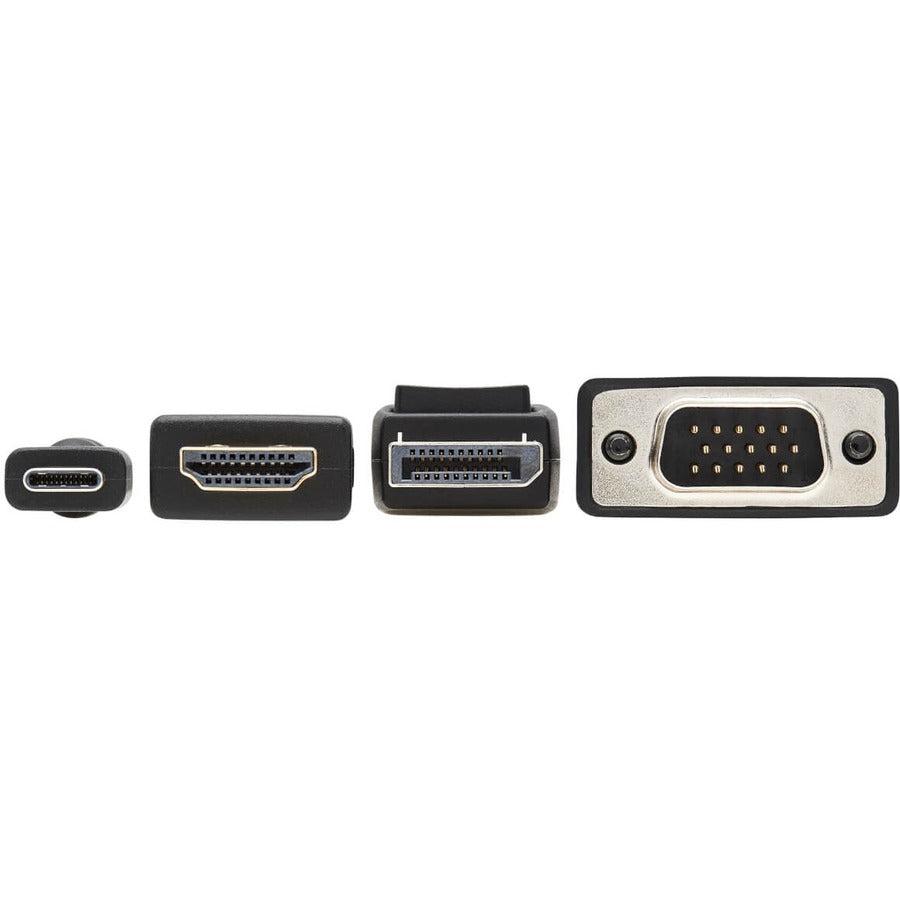 Tripp Lite B321-4X1-Hdvc 4-Port Presentation Adapter, 4K 60 Hz (4:4:4) Hdmi, Dp, Usb-C And 1080P Vga To Hdmi, Built-In Cables