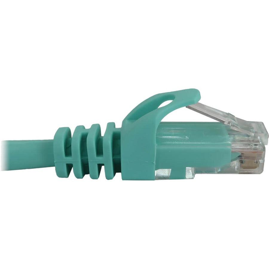 Tripp Lite Cat6a 10G Snagless Molded UTP Ethernet Cable (RJ45 M/M), PoE, Aqua, 6 in. (15 cm)