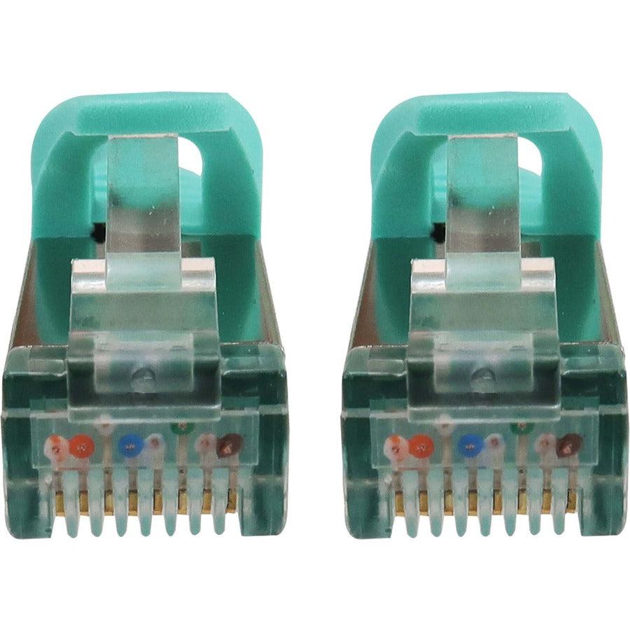 Tripp Lite Cat6a 10G Snagless Shielded Slim STP Ethernet Cable (RJ45 M/M), PoE, Aqua, 15 ft. (4.6 m)