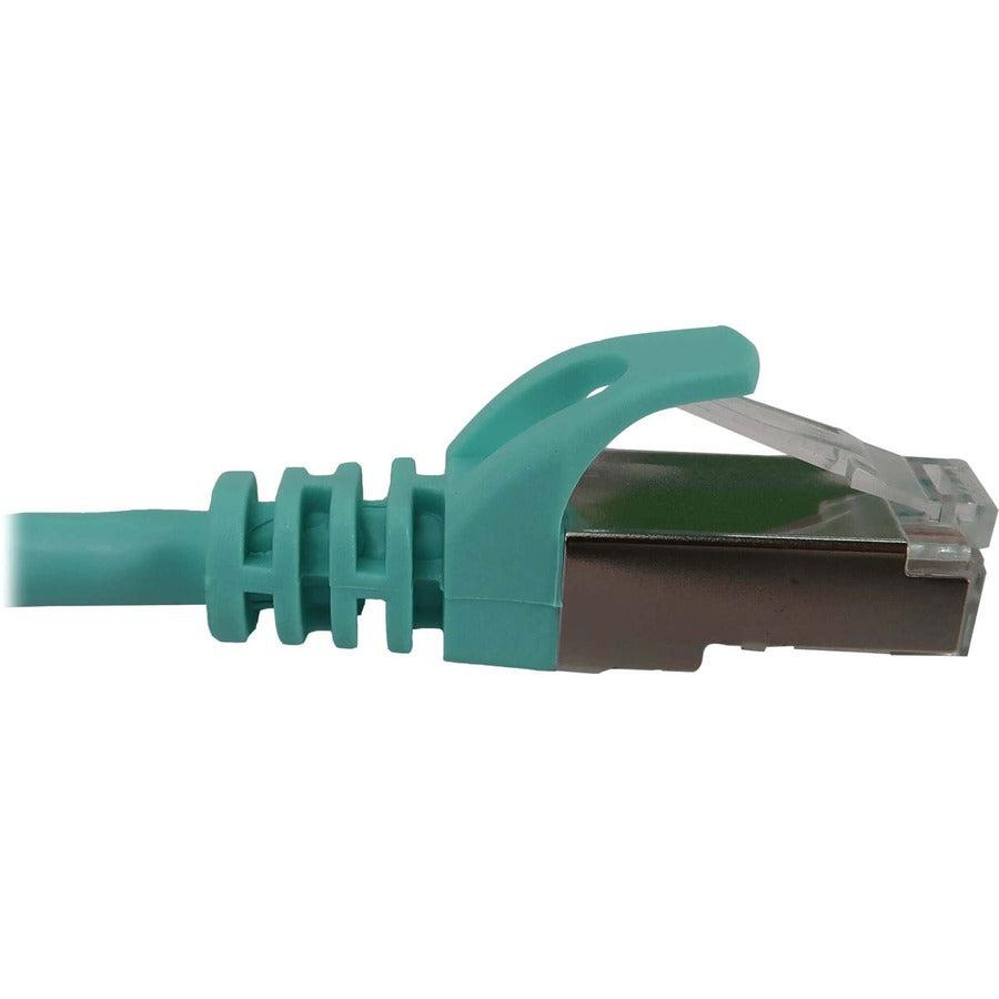 Tripp Lite Cat6a 10G Snagless Shielded Slim STP Ethernet Cable (RJ45 M/M), PoE, Aqua, 15 ft. (4.6 m)