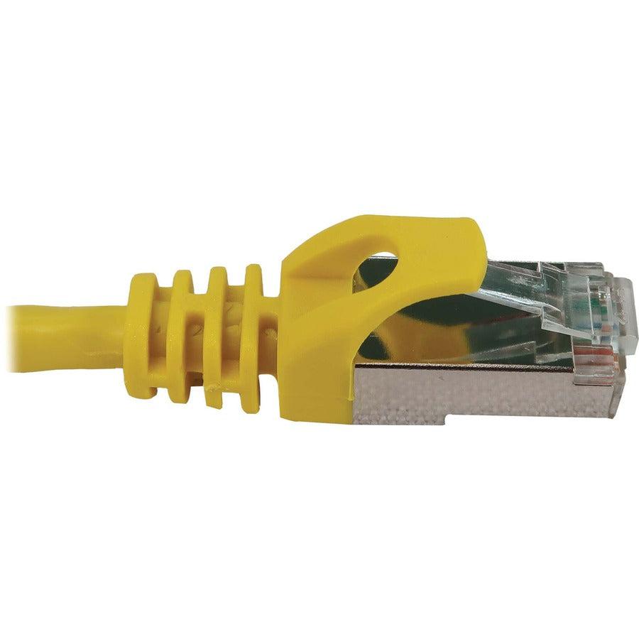 Tripp Lite Cat6a 10G Snagless Shielded Slim STP Ethernet Cable (RJ45 M/M), PoE, Yellow, 15 ft. (4.6 m)