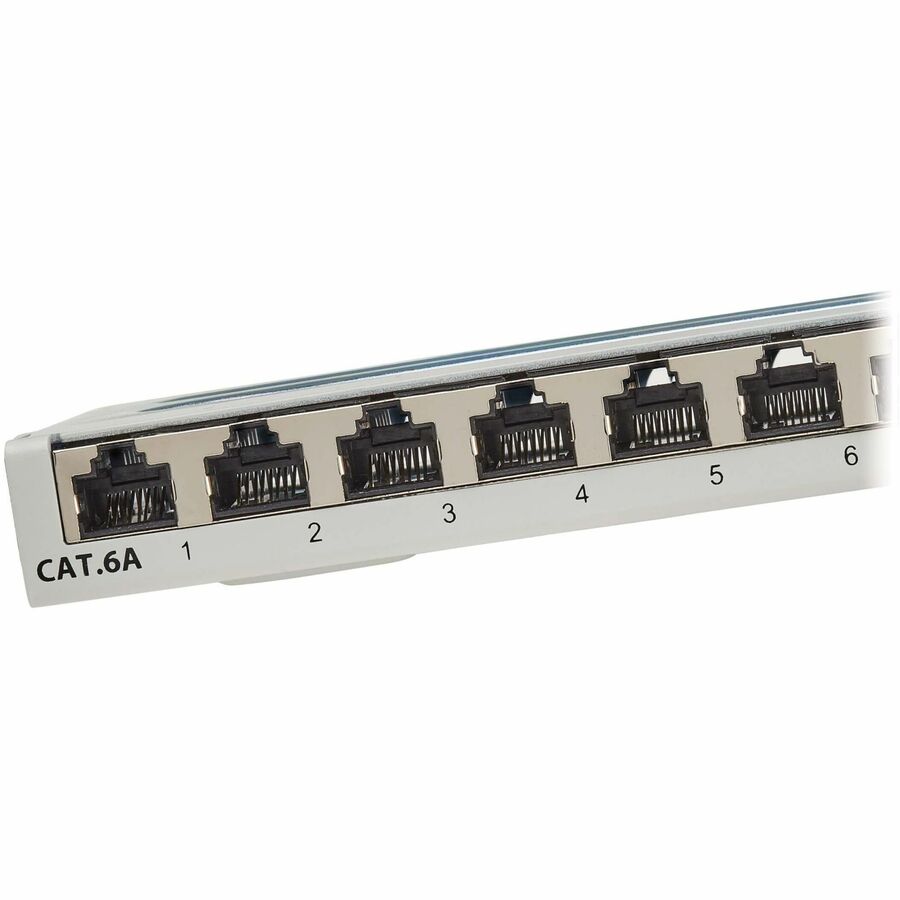 Tripp Lite Cat6a STP Patch Panel, 12 Ports, DIN Rail or Wall Mount, TAA - 12 Port(s) - 12