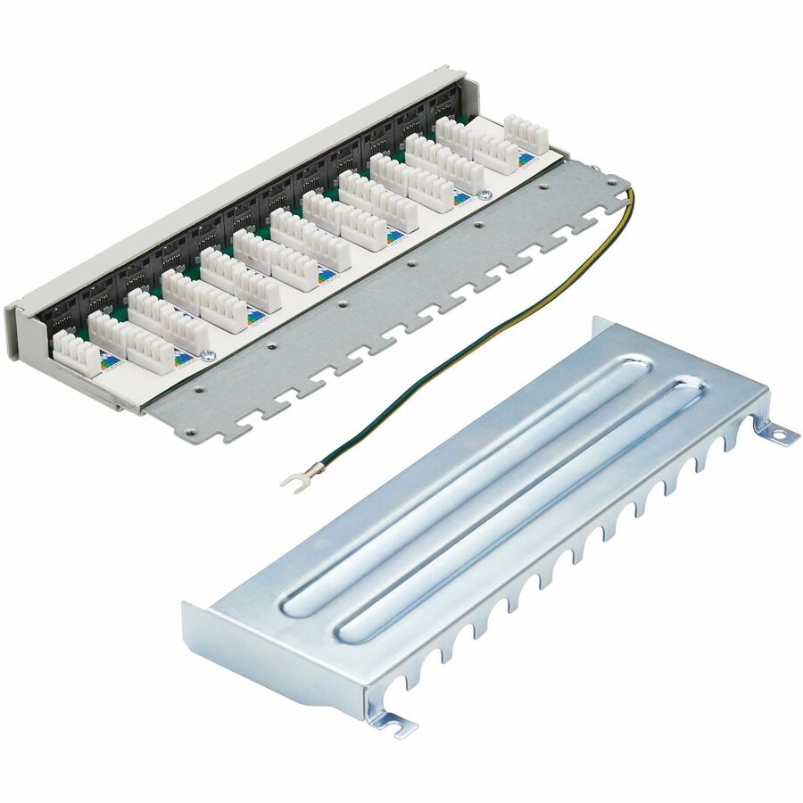 Tripp Lite Cat6a STP Patch Panel, 12 Ports, DIN Rail or Wall Mount, TAA - 12 Port(s) - 12