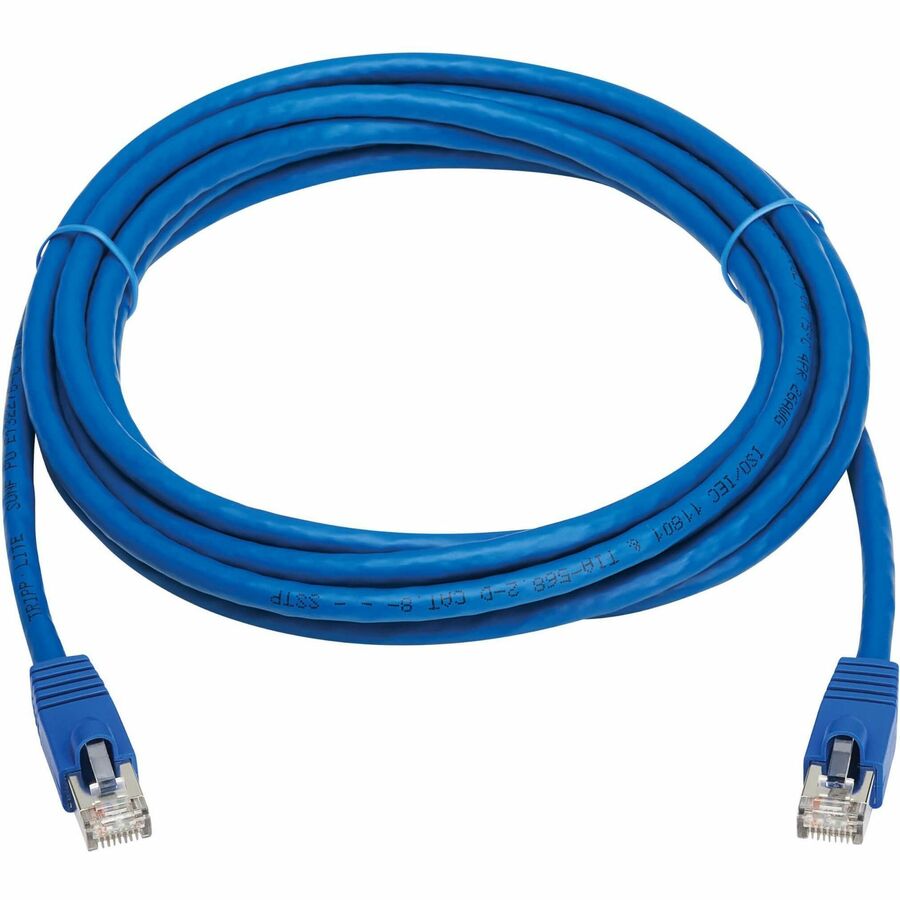 Tripp Lite Cat8 40G Snagless SSTP Ethernet Cable (RJ45 M/M), PoE, Blue, 12 ft. (3.7 m) -