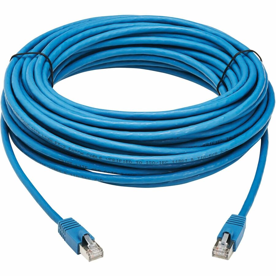 Tripp Lite Cat8 40G Snagless SSTP Ethernet Cable (RJ45 M/M), PoE, LSZH, Blue, 15 m (49.2