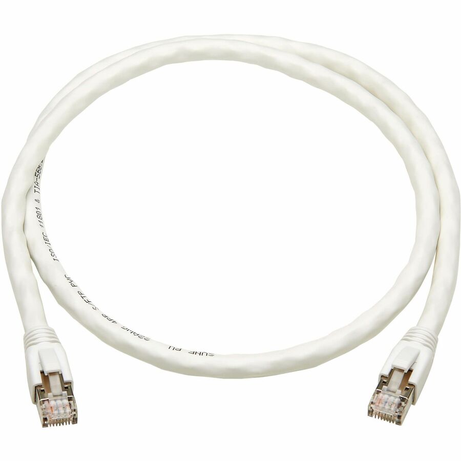 Tripp Lite Cat8 40G Snagless SSTP Ethernet Cable (RJ45 M/M), PoE, White, 2 ft. (0.6 m) -