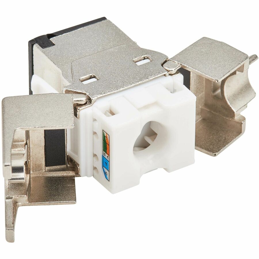 Tripp Lite Cat8 STP Shielded Tool-Free Keystone Jack, 568A/568B, TAA - 1 x RJ-45 Keystone