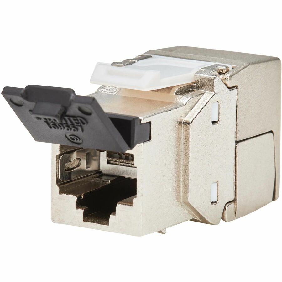 Tripp Lite Cat8 STP Shielded Tool-Free Keystone Jack, 568A/568B, TAA - 1 x RJ-45 Keystone