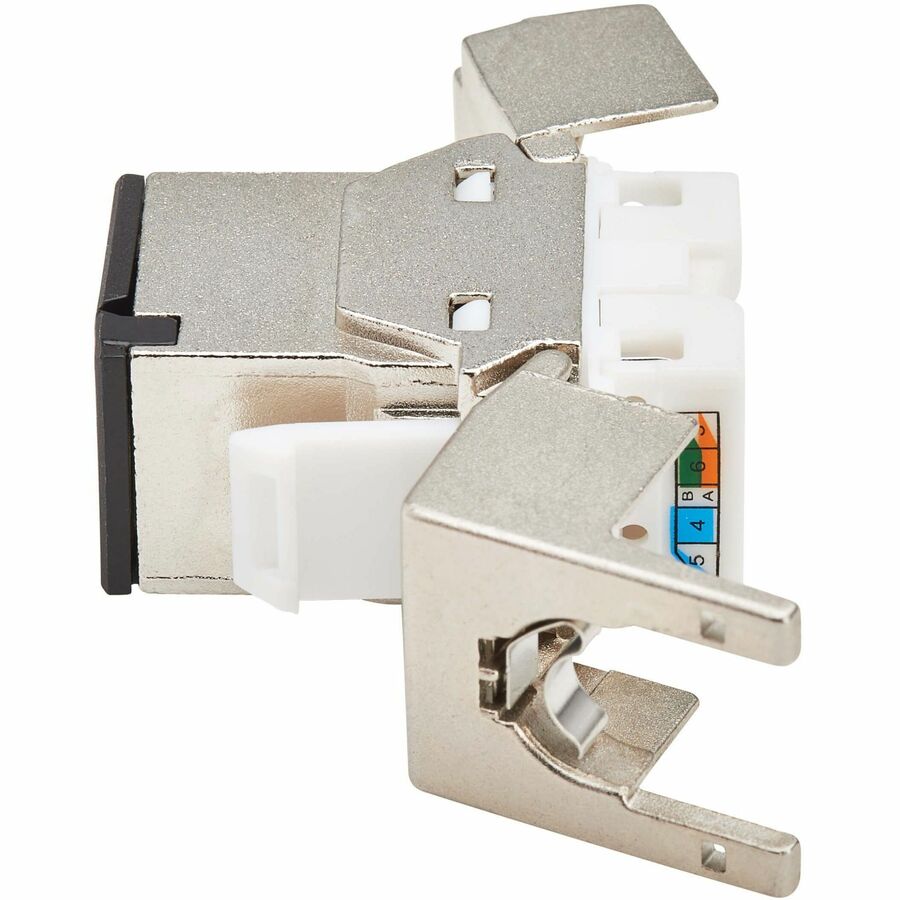 Tripp Lite Cat8 STP Shielded Tool-Free Keystone Jack, 568A/568B, TAA - 1 x RJ-45 Keystone