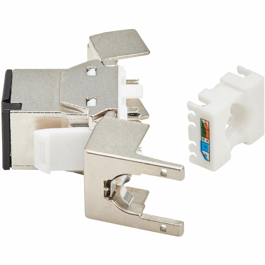 Tripp Lite Cat8 STP Shielded Tool-Free Keystone Jack, 568A/568B, TAA - 1 x RJ-45 Keystone