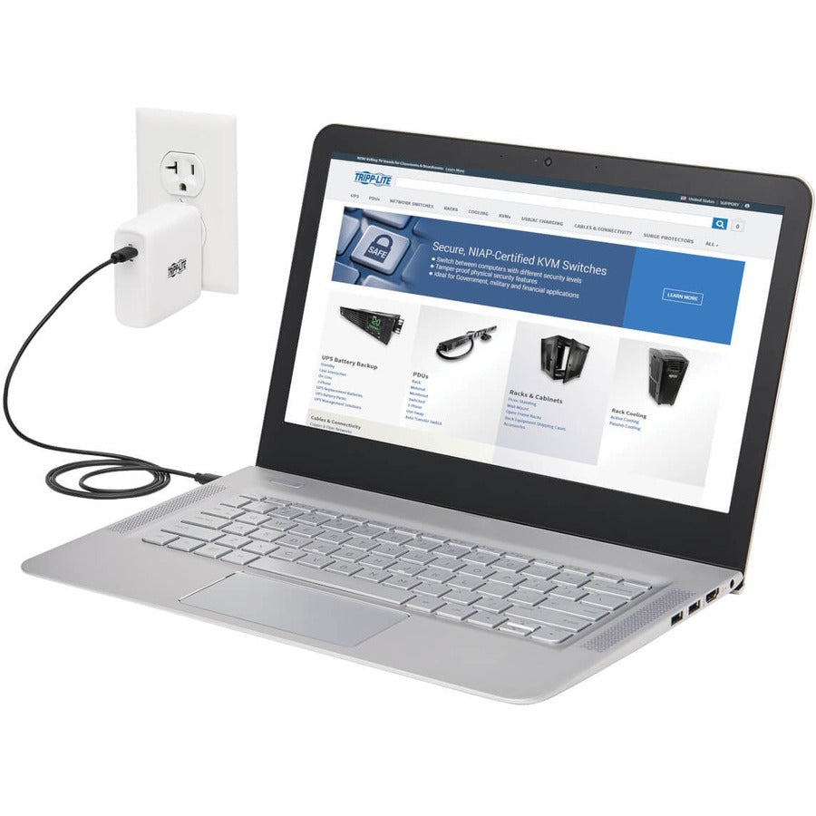 Tripp Lite Compact 1-Port Usb-C Wall Charger - Gan Technology, 100W Pd3.0 Charging, White