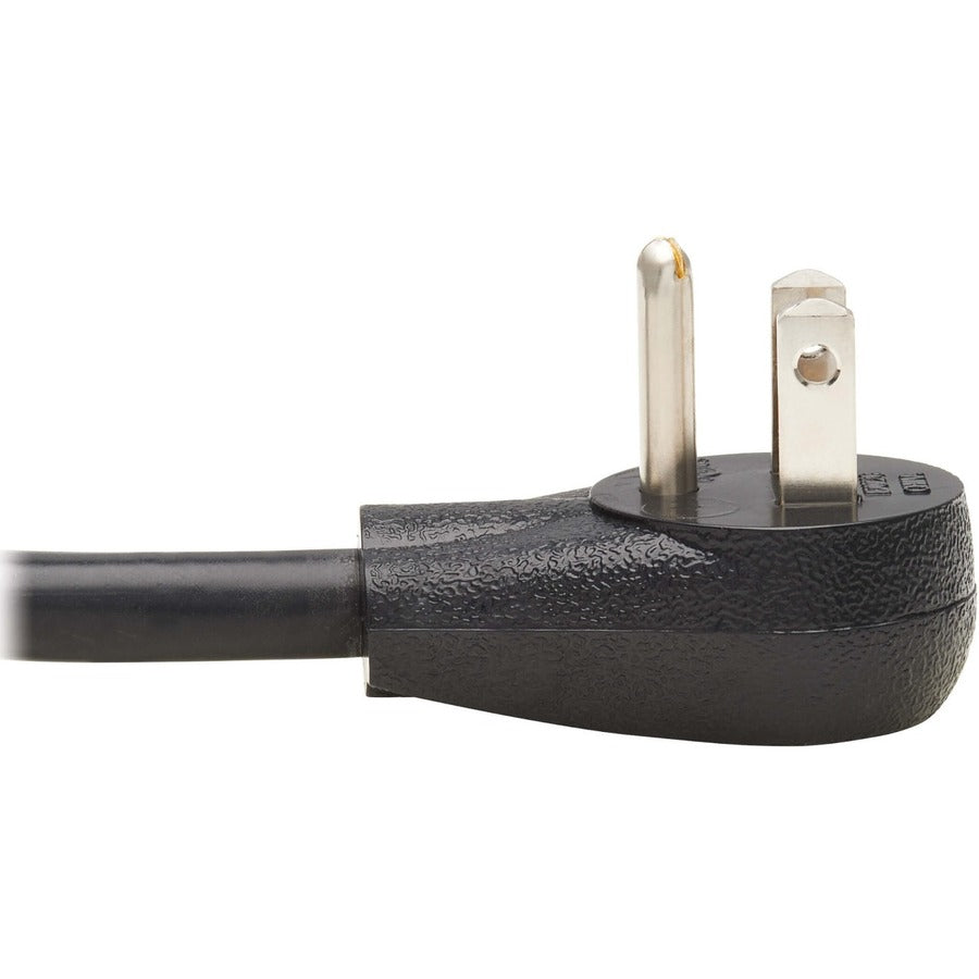 Tripp Lite Extension Cord Y Splitter, Right-Angle Nema 5-15P To 2X Nema 5-15R - Heavy Duty, 15A, 120V, 14 Awg, 1 Ft. (0.3 M), Black