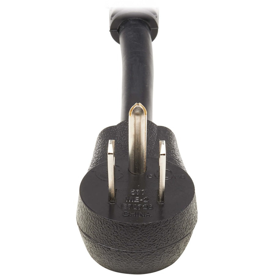 Tripp Lite Extension Cord Y Splitter, Right-Angle Nema 5-15P To 2X Nema 5-15R - Heavy Duty, 15A, 120V, 14 Awg, 1 Ft. (0.3 M), Black