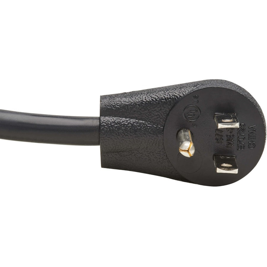 Tripp Lite Extension Cord Y Splitter, Right-Angle Nema 5-15P To 2X Nema 5-15R - Heavy Duty, 15A, 120V, 14 Awg, 1 Ft. (0.3 M), Black