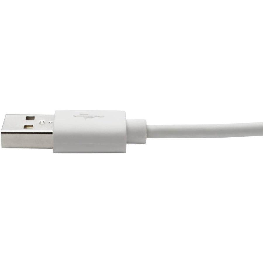 Tripp Lite M100-003-Lra-Wh Right-Angle Usb-A To Lightning Sync/Charge Cable, Mfi Certified - White, M/M, Usb 2.0, 3 Ft. (0.91 M)