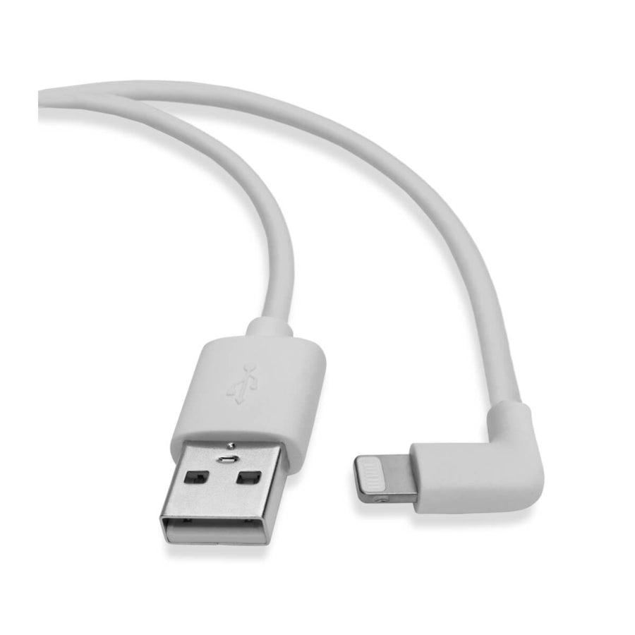 Tripp Lite M100-003-Lra-Wh Right-Angle Usb-A To Lightning Sync/Charge Cable, Mfi Certified - White, M/M, Usb 2.0, 3 Ft. (0.91 M)