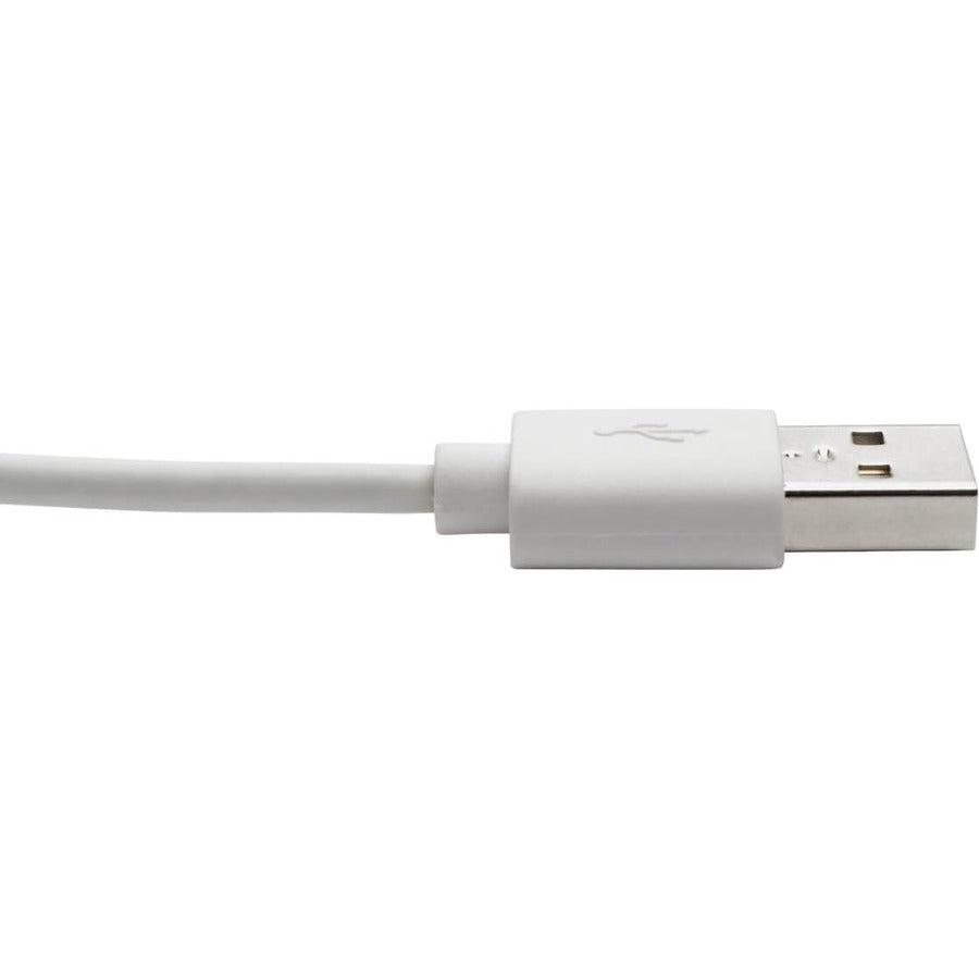 Tripp Lite M100-006-Lra-Wh Right-Angle Usb-A To Lightning Sync/Charge Cable, Mfi Certified - White, M/M, Usb 2.0, 6 Ft. (1.83 M)
