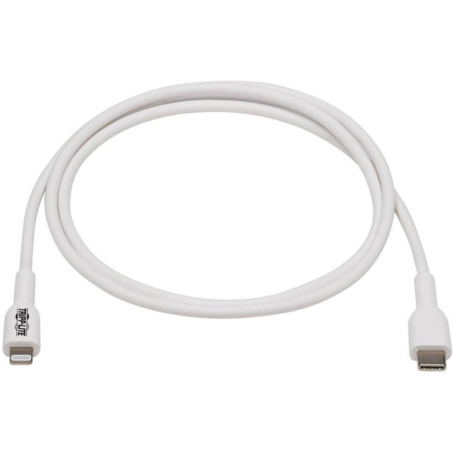 Tripp Lite M102-01M-Wh Usb-C To Lightning Sync/Charge Cable (M/M), Mfi Certified, White, 1 M (3.3 Ft.)