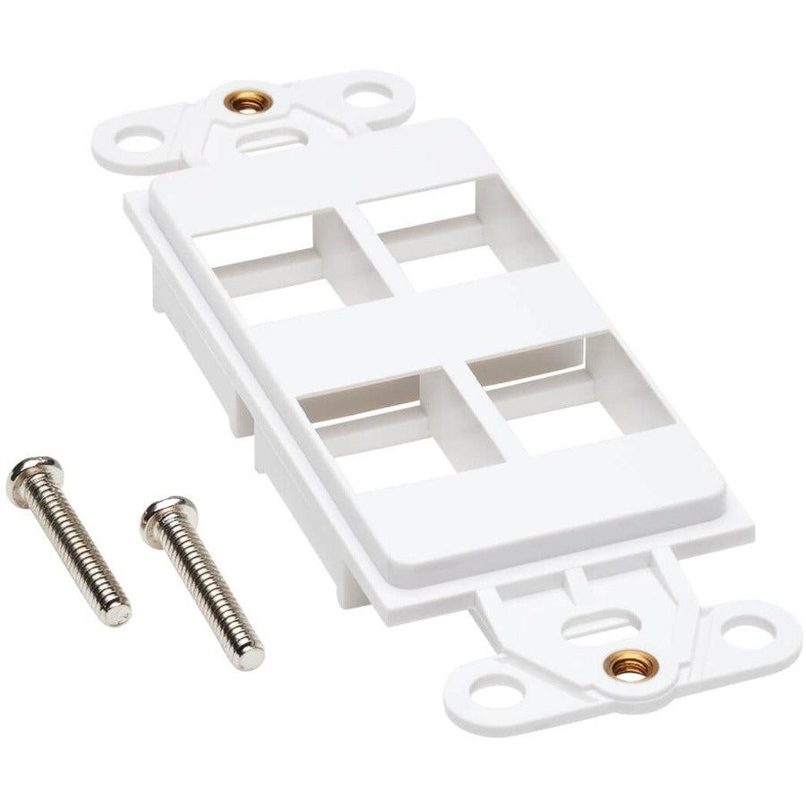 Tripp Lite N042D-004V-Wh Center Plate Insert, Decora Style - Vertical, 4 Ports