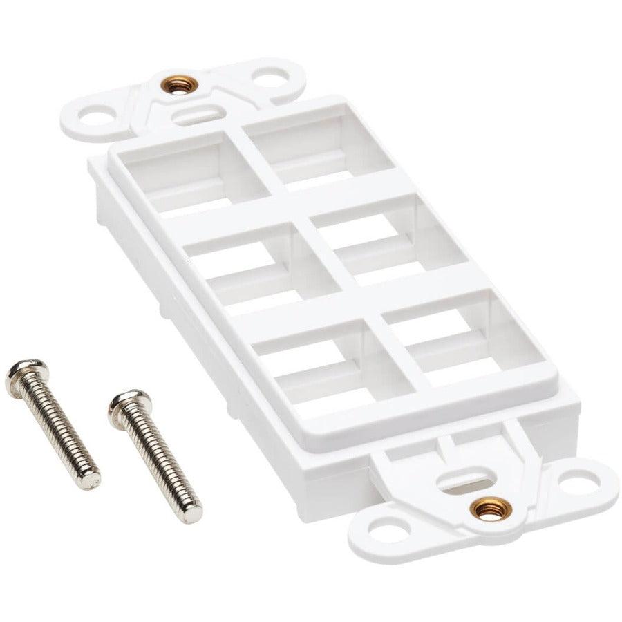 Tripp Lite N042D-006V-Wh Center Plate Insert, Decora Style - Vertical, 6 Ports