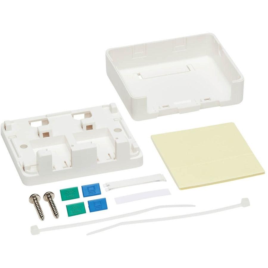 Tripp Lite N082-002-Wh Surface-Mount Box For Keystone Jacks - 2 Ports, White