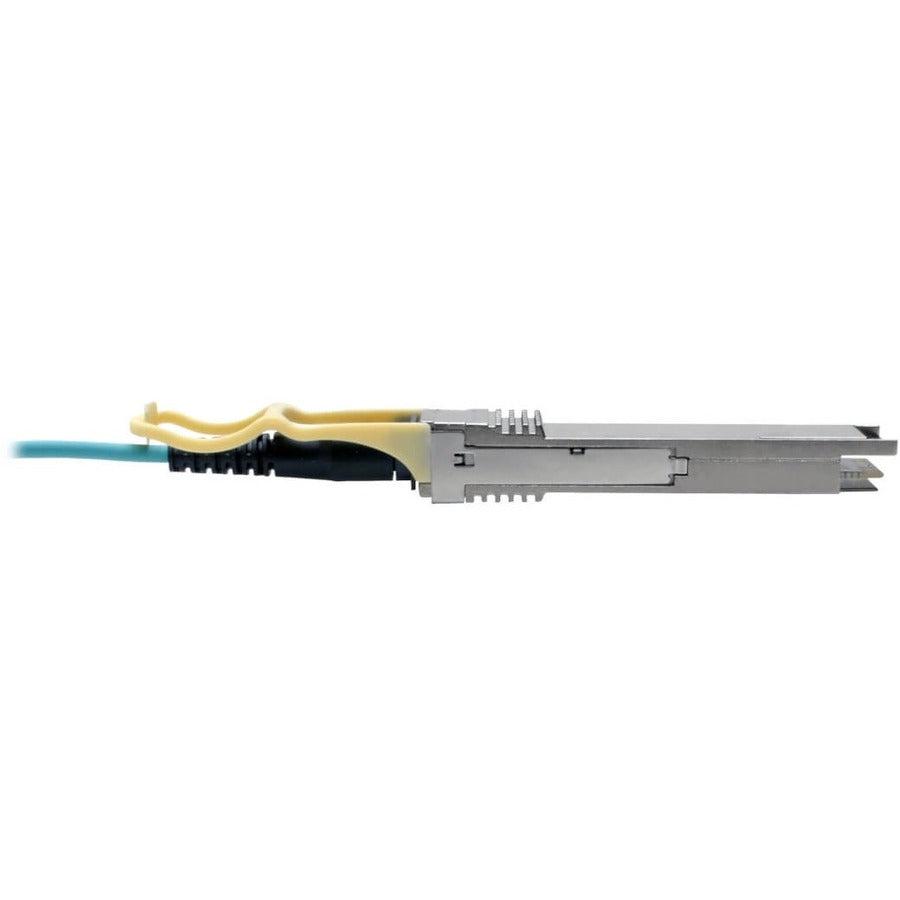 Tripp Lite N28H-10M-Aq Qsfp28 To Qsfp28 Active Optical Cable - 100Gbe, Aoc, M/M, Aqua, 10M (32.8 Ft.)