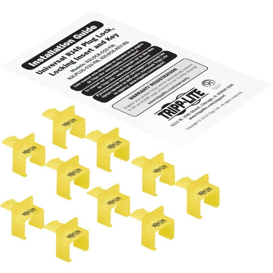 Tripp Lite N2Lock-010-Yw Universal Rj45 Plug Locks, Yellow, 10 Pack