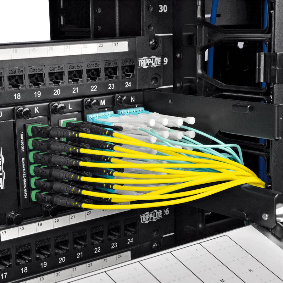 Tripp Lite N392-15M-3X8-Ap Mtp/Mpo (Apc) Singlemode Slim Trunk Cable, 24-Strand, 40/100 Gbe, 40/100Gbase-Plr4, Plenum, 6Mm Dual Jacket, 15 M (49 Ft.)