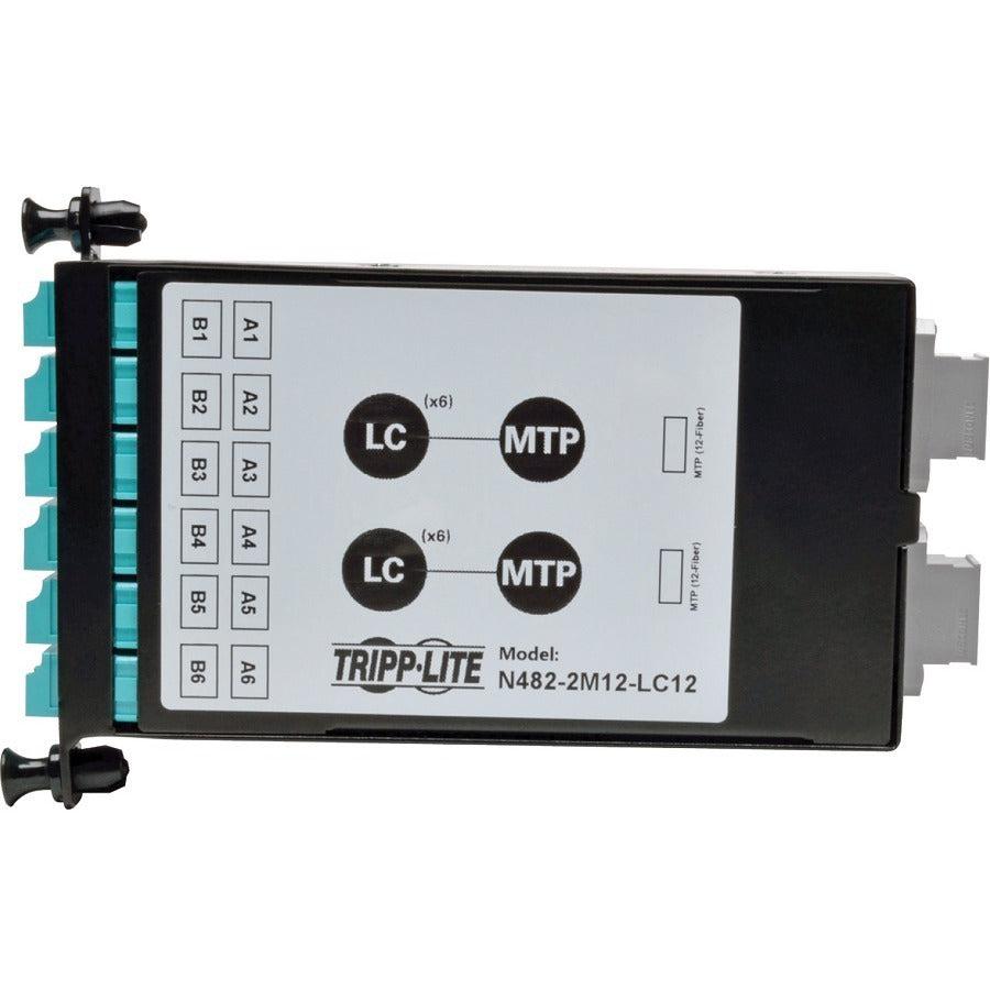 Tripp Lite N482-2M12-Lc12 40Gb To 10Gb Breakout Cassette - (X2) 12-Fiber Om4 Mtp/Mpo ( Male With Pins ) To (X12) Lc