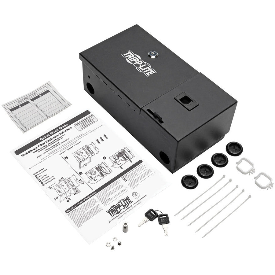Tripp Lite N492-Wm2-Bk Wall-Mount Fiber Optic Distribution Enclosure, 2-Panel Capacity