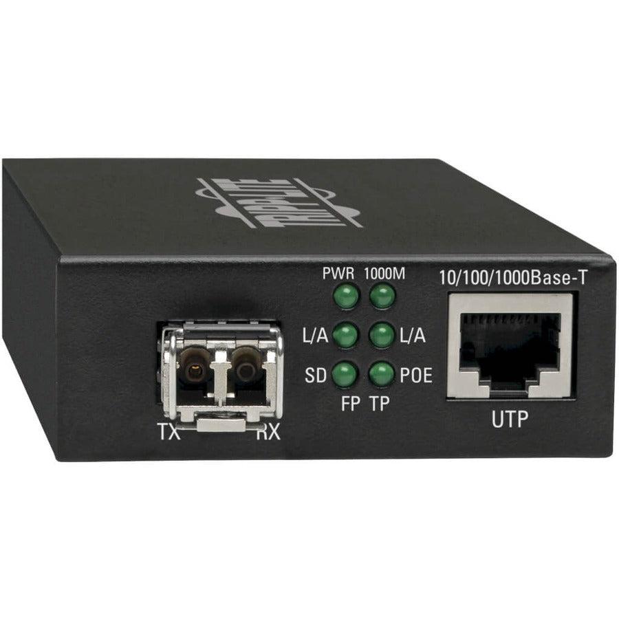 Tripp Lite N785-P01-LC-MM1 Gigabit Multimode Fiber to Ethernet Media Converter - PoE+ LC 850nm | Tecisoft