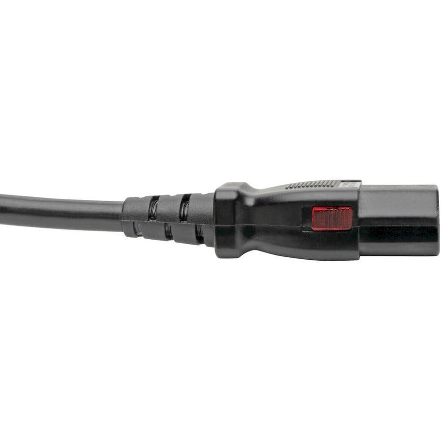 Tripp Lite Nema 5-15P To C13 Computer Power Cord, Locking C13 Connector – 10A, 125V, 18 Awg, 1 Ft.