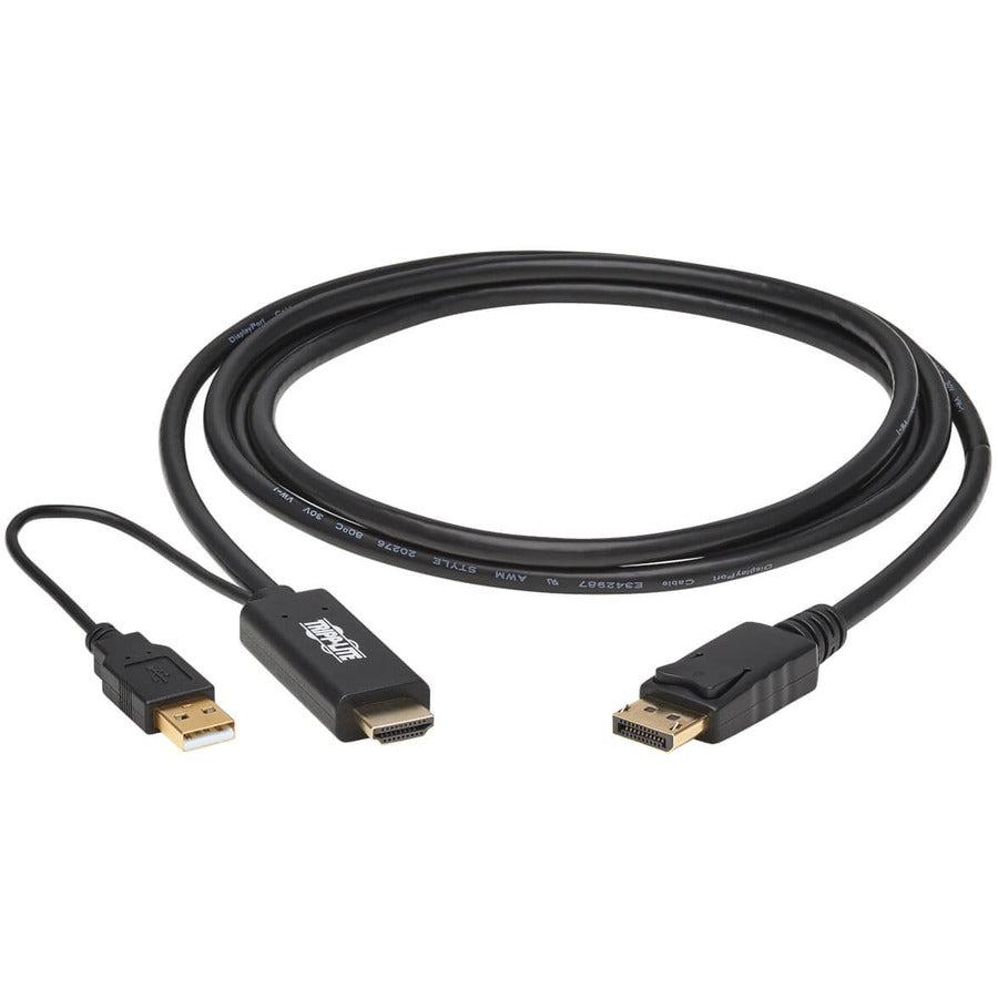 Tripp Lite P567-02M Hdmi To Displayport Active Adapter Cable (M/M) - 4K, Usb Power, Black, 2 M (6.6 Ft.)