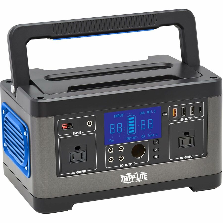 Tripp Lite Portable Power Station - 500W, Lithium-Ion (NMC), AC, DC, USB-A, USB-C, QC 3.0